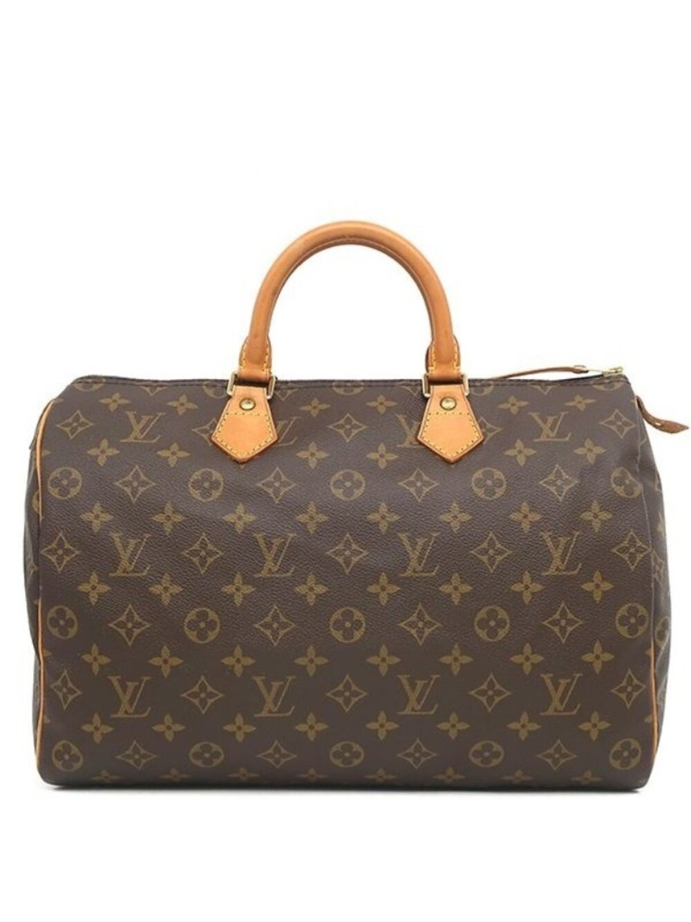 Louis Vuitton Handbag Speedy 35 Monogram Canvas Gold Brown